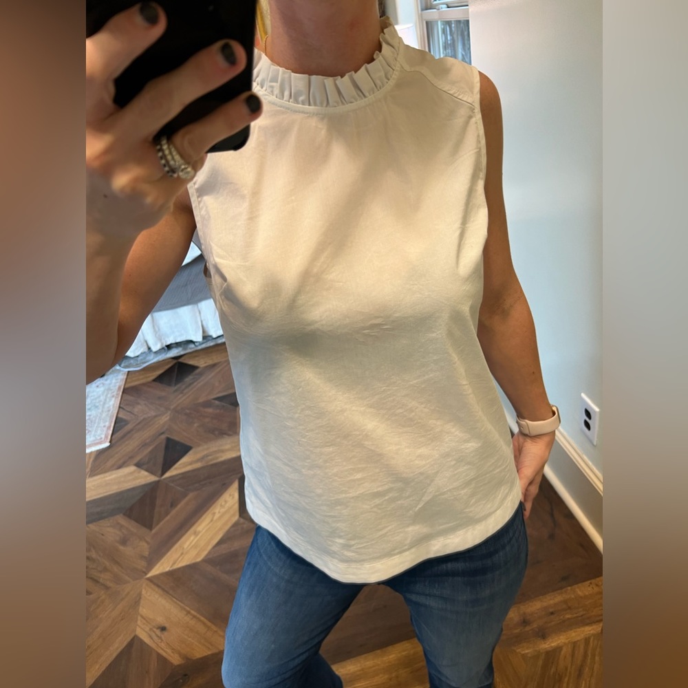 Laundry white ruffle shirt size small